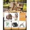 SteAnny Stroller for Dog&Cat,Pet Stroller with 4-Wheels Up to 55lbs, 2-in-1Removable Carrier(Khaki)