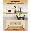 SteAnny Stroller for Dog&Cat,Pet Stroller with 4-Wheels Up to 55lbs, 2-in-1Removable Carrier(Khaki)