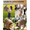 SteAnny Stroller for Dog&Cat,Pet Stroller with 4-Wheels Up to 55lbs, 2-in-1Removable Carrier(Khaki)
