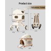 SteAnny Stroller for Dog&Cat,Pet Stroller with 4-Wheels Up to 55lbs, 2-in-1Removable Carrier(Khaki)