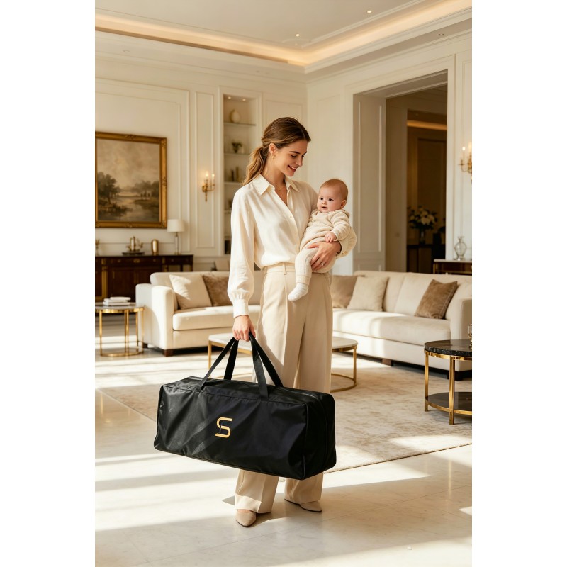 Pack n Play,Playard With Bassinet,Foldble Bedside Sleep 4Wheels,Mosquito Net,Changing Table,Toys Bar with Music