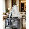 Pack n Play,Playard With Bassinet,Foldble Bedside Sleep 4Wheels,Mosquito Net,Changing Table,Toys Bar with Music