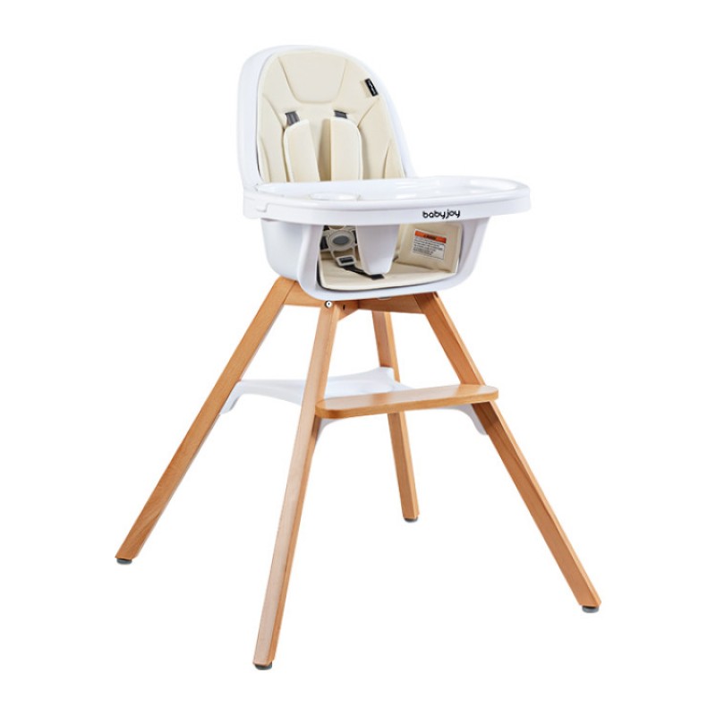 3-in-1 Convertible Baby High Chair with Replaceable Legs and Rocking Bar