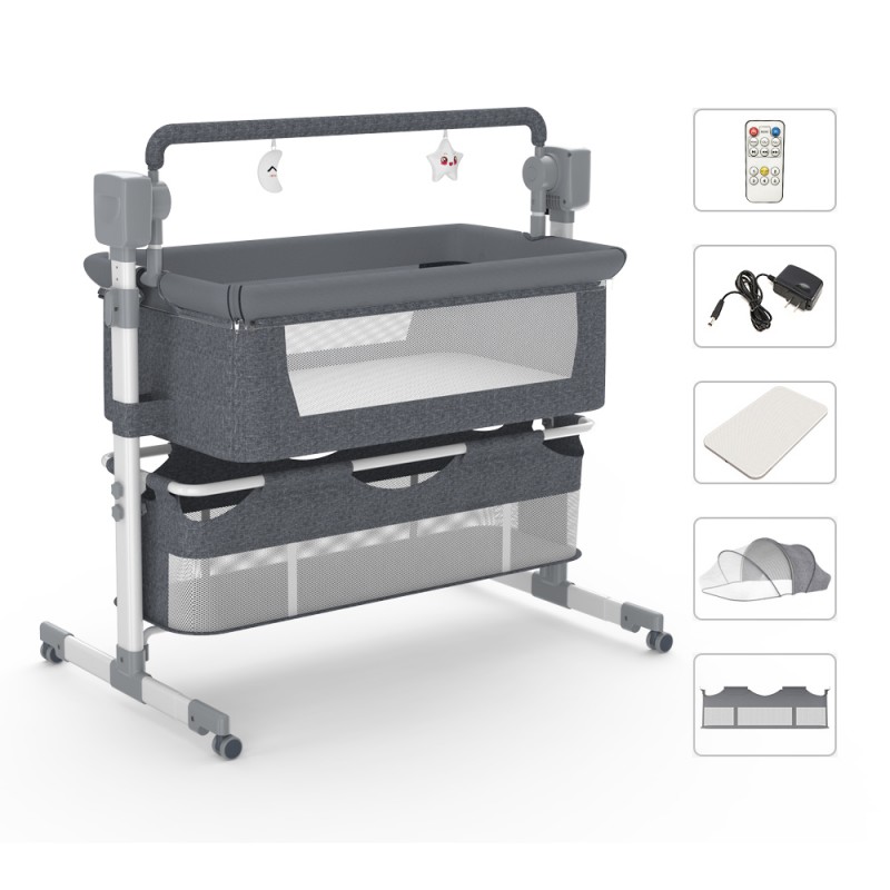 Steanny Baby Bed Electric Rocking Crib - Adjustable Swing and Bluetooth Accompany Steanny Baby Bed Electric Rocking Crib - Automatic Cradle Newborn Bassinet