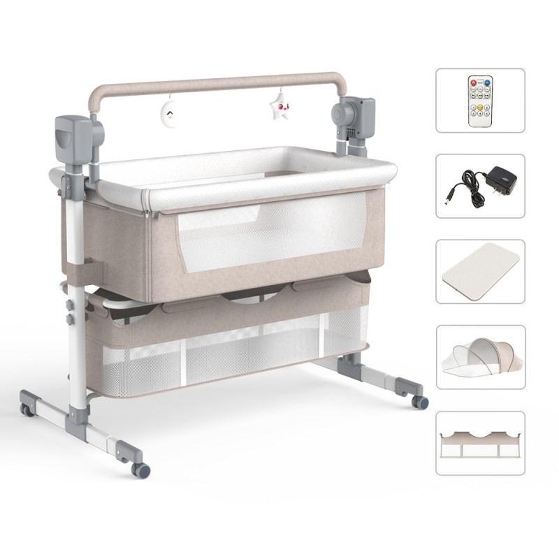 Steanny Baby Bed Electric Rocking Crib - Adjustable Swing and Bluetooth Accompany Steanny Baby Bed Electric Rocking Crib - Automatic Cradle Newborn Bassinet