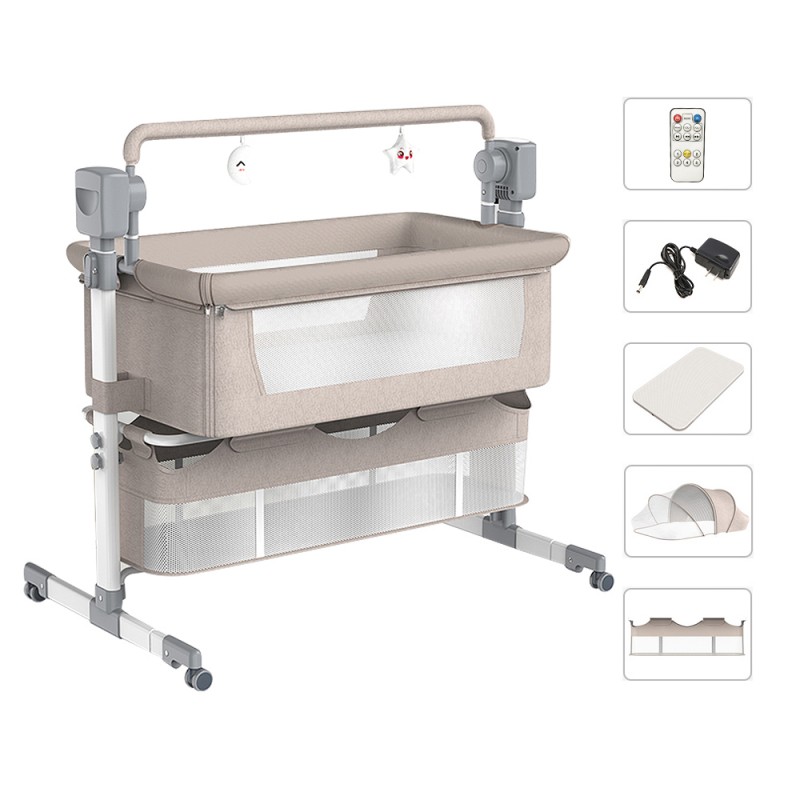Steanny Baby Bed Electric Rocking Crib - Adjustable Swing and Bluetooth Accompany Steanny Baby Bed Electric Rocking Crib - Automatic Cradle Newborn Bassinet
