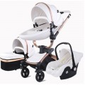 Baby Stroller 3-In-1 PU Leather Pram Baby Carriage 906