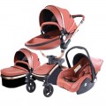 Baby Stroller 3-In-1 PU Leather Pram Baby Carriage 906