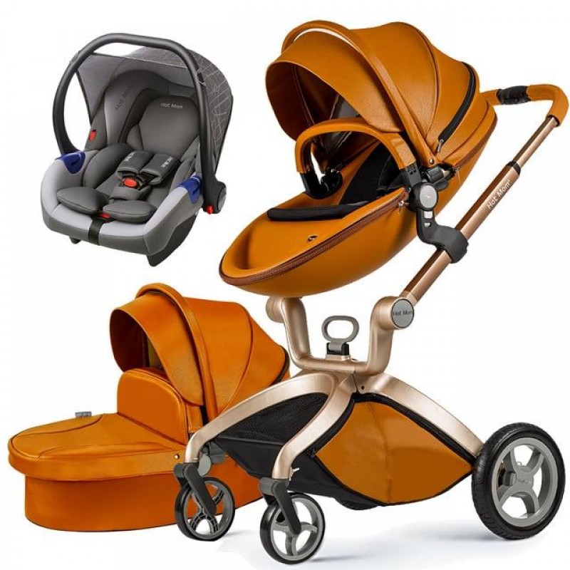 Hotmom 3-In-1 Pram Baby Stroller With Car Seat Toddler Carriage