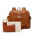 Baby Diaper Bag Mommy Backpack PU Leather Nursing Bag M19730 Baby Diaper Bag Mommy Backpack PU Leather Nursing Bag M19730