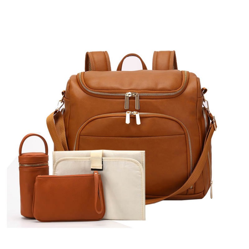 Baby Diaper Bag Mommy Backpack PU Leather Nursing Bag M19730 Baby Diaper Bag Mommy Backpack PU Leather Nursing Bag M19730