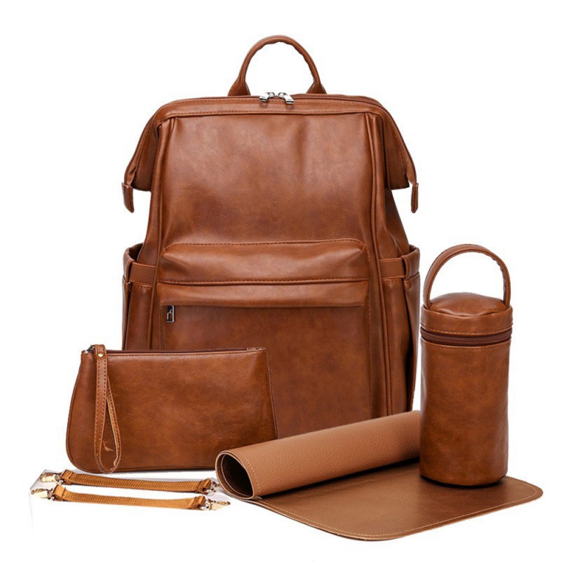 Baby Diaper Bag Mommy Backpack PU Leather Nursing Bag MD2003 Baby Diaper Bag Mommy Backpack PU Leather Nursing Bag MD2003