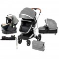SteAnny 5-in-1 Baby Stroller Travel System - Portable Pram with PU Leather Image Title: SteAnny 5-in-1 Baby Stroller Travel System - Portable Pram Unisex Infant Carriage PU Leather