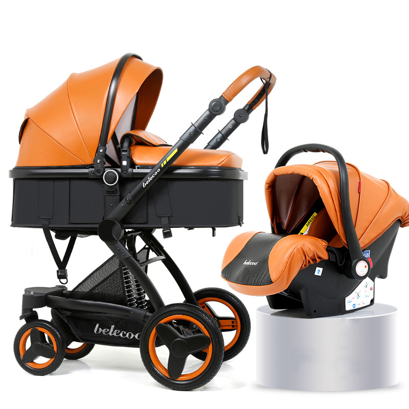 Belecoo Baby Stroller 2-In-1 Pram High-Landscape Toddler 4-Wheel Carriage