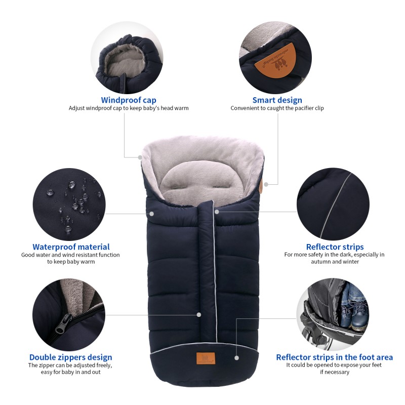 Universal Baby Stroller Sleeping Bag Warm Sleepsacks Pram Waterproof Baby Stroller Accessories