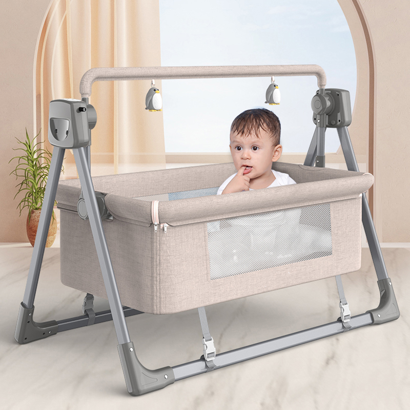 Baby Rocking Bed Electric Crib Automatic Cradle Infant Sleeping Basket