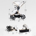 AULON™ 2022 Baby Stroller 2-In-1 PU Leather Pram Seat With Bassinet AULON™ 2022 Baby Stroller 2-In-1 PU Leather Pram Seat With Bassinet