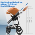 SteAnny 5-in-1 Baby Stroller Travel System - Portable Pram with PU Leather Image Title: SteAnny 5-in-1 Baby Stroller Travel System - Portable Pram Unisex Infant Carriage PU Leather