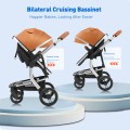 SteAnny 5-in-1 Baby Stroller Travel System - Portable Pram with PU Leather Image Title: SteAnny 5-in-1 Baby Stroller Travel System - Portable Pram Unisex Infant Carriage PU Leather