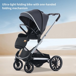 Luxury Baby Stroller Lightweight, Reversible Bassinet