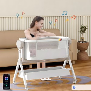 Steanny Bassinet Automatic Rocking Bassinet Electric Swing Bedside Sleeper for Baby Newborn Co-Sleeper Suit 0-6M. Coupon:USD50for705