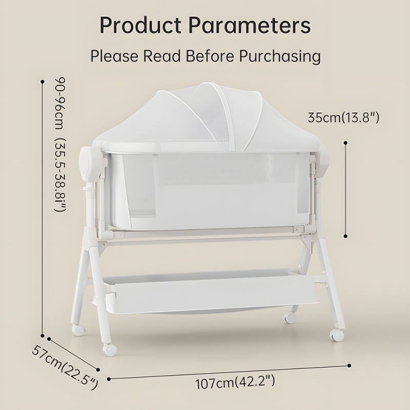 Steanny Bassinet Automatic Rocking Bassinet Electric Swing Bedside Sleeper for Baby Newborn Co-Sleeper Suit 0-6M. Coupon:USD50for705