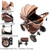 Steanny Baby Stroller 2-in-1 Baby Carriage Reversible Stroller Foldable Pram Upto 55lbs, Suit Newborn to Toddler with Mami Bag (Coupon Code: USD120)