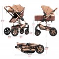 Steanny 3-IN-1 Baby Stroller Travel System Pram With Car Seat