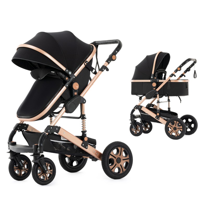 Steanny Baby Stroller 2-in-1 Baby Carriage Reversible Stroller Foldable Pram Upto 55lbs, Suit Newborn to Toddler with Mami Bag (Coupon Code: USD120)