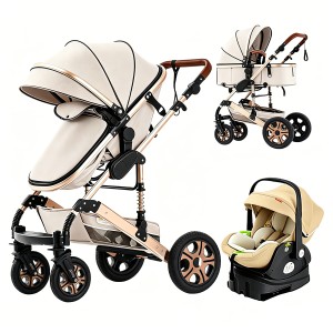 Steanny 5-IN-1 Baby Stroller, Baby Carriage 3in1,Baby Travel System, Foldable Newborn Pram, Reversible Standard Stroller Combo Car Seat and Isofix Base