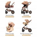 Steanny 5-IN-1 Baby Stroller Travel System - Multifunction Pram With Car Seat and Base