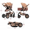 Steanny 5-IN-1 Baby Stroller Travel System - Multifunction Pram With Car Seat and Base