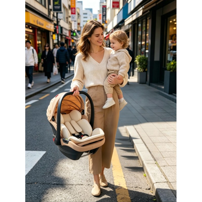 Steanny 5-IN-1 Baby Stroller, Baby Carriage 3in1,Baby Travel System, Foldable Newborn Pram, Reversible Standard Stroller Combo Car Seat and Isofix Base