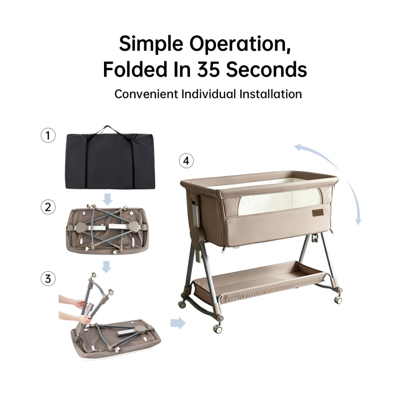Steanny Baby Bassinets,,Newborn Bedside Sleeper Foldable Portable Rocking Bassinet Copon USD60  DEDUCT