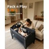 Pack 'n Play, Foldable Playard with Wheels & Changing Table, Suitable for Newborns to Toddlers( black)