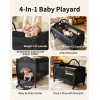 Pack 'n Play, Foldable Playard with Wheels & Changing Table, Suitable for Newborns to Toddlers( black)