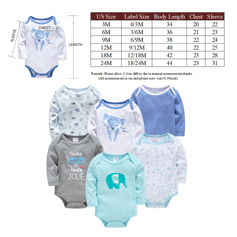 Baby Boys Girls Bodysuit 6 PCS 3 PCS Long Sleeve 100% Cotton Baby Clothes 0-12 months Newborn body bebe Jumpsuit Clothing Baby Boys Girls Bodysuit 6 PCS 3 PCS Long Sleeve 100% Cotton Baby Clothes 0-12 months Newborn body bebe Jumpsuit Clothing