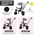 4-in-1 Reversible Toddler Tricycle with Height Adjustable Push Handle 4-in-1 Reversible Toddler Tricycle with Height Adjustable Push Handle