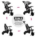 4-in-1 Reversible Toddler Tricycle with Height Adjustable Push Handle 4-in-1 Reversible Toddler Tricycle with Height Adjustable Push Handle