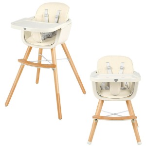 3-in-1 Convertible Wooden High Chair with Cushion 3-in-1 Convertible Wooden High Chair with Cushion
