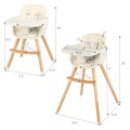 3-in-1 Convertible Wooden High Chair with Cushion 3-in-1 Convertible Wooden High Chair with Cushion