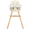 3-in-1 Convertible Wooden High Chair with Cushion