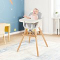 3-in-1 Convertible Wooden High Chair with Cushion 3-in-1 Convertible Wooden High Chair with Cushion