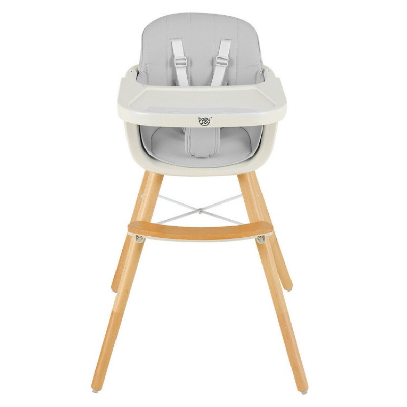 3-in-1 Convertible Wooden High Chair with Cushion 3-in-1 Convertible Wooden High Chair with Cushion