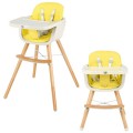 3-in-1 Convertible Wooden High Chair with Cushion