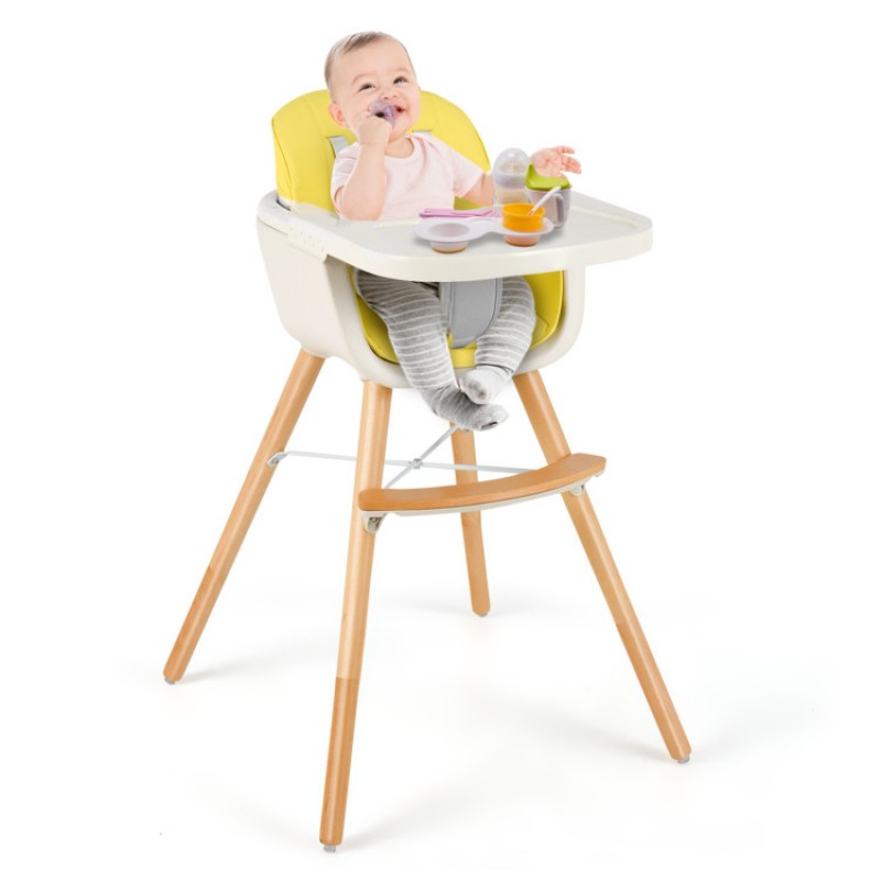 3-in-1 Convertible Wooden High Chair with Cushion 3-in-1 Convertible Wooden High Chair with Cushion