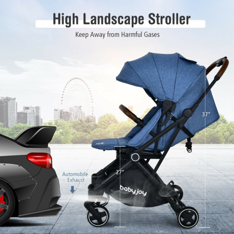 2-in-1 Convertible Aluminum Baby Stroller with Adjustable Canopy