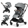 2-in-1 Convertible Aluminum Baby Stroller with Adjustable Canopy