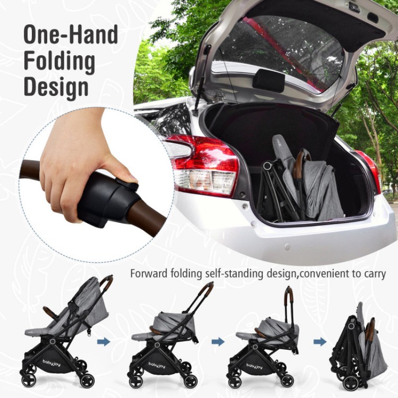 2-in-1 Convertible Aluminum Baby Stroller with Adjustable Canopy