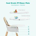 5-in-1 Baby Eat and Grow Convertible Wooden High Chair with Detachable Tray